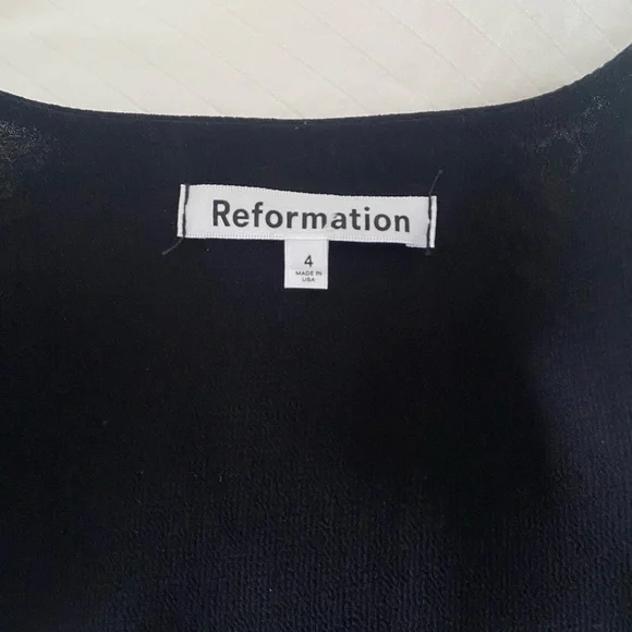 Reformation Black Woodson Dress with Lace Details - Picture 3 of 5